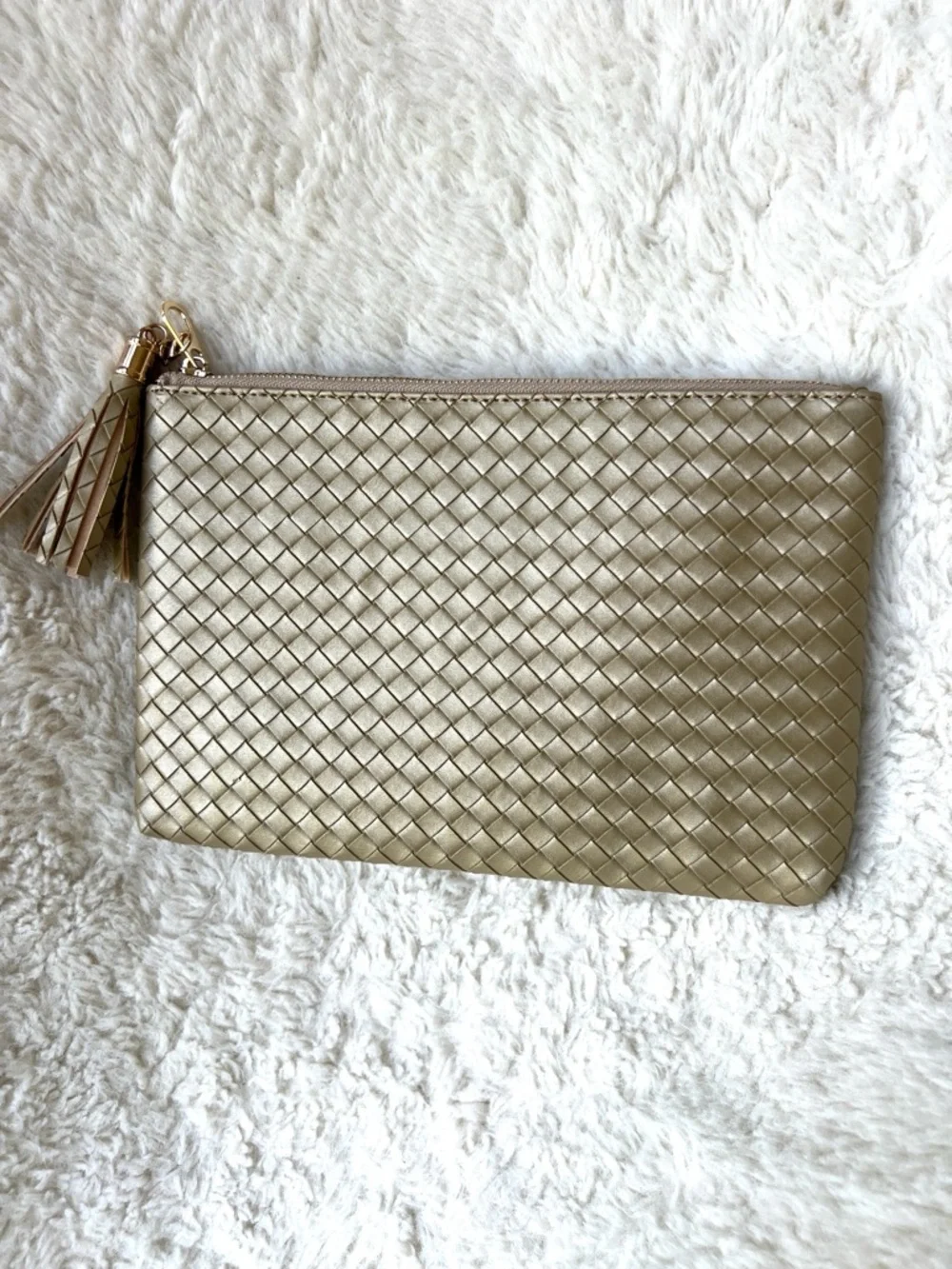 Virginia Wolf Mimi Woven Pouch Metallic Gold